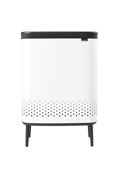 Tantitoni Bo Beyaz Plastik Kapaklı Çamaşır Sepeti 2x45l