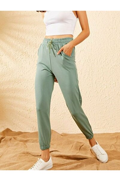 dükkan10butika Ženske trenirke mint zelene boje, model jogger R