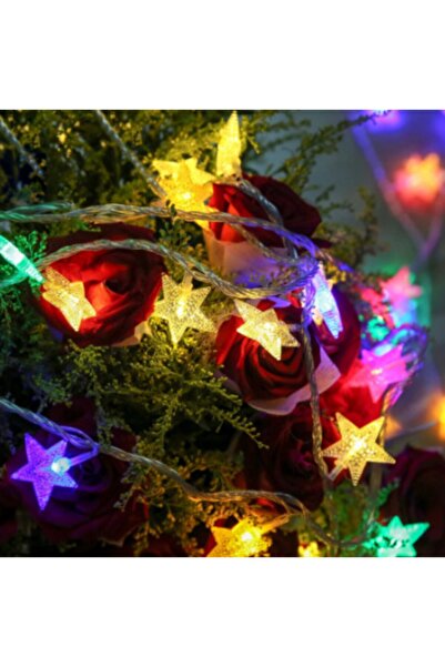 Schulzz 30 Led 4 M Renkli Güneş Enerjili Yıldız 8 Mod 6 Metre Bahçe Teras Balkon Ağaç Solar Aydınlatma
