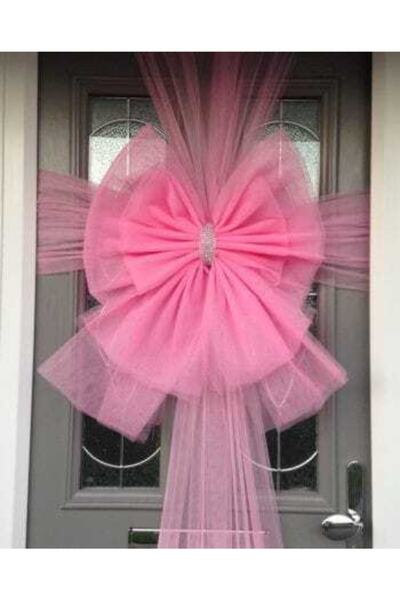 ecrin tuhafiye hobi Pembe Pratik Kapı Tülü + Kapı Süsü Aksesuar