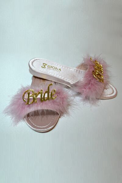 GIONA Women's Furry Bride Bridal Slippers