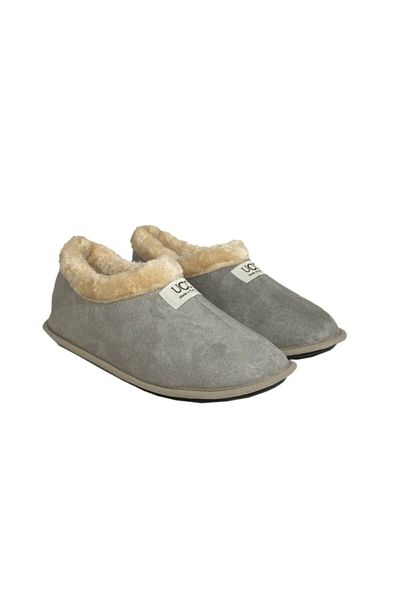 ALTUN TERLİK Unisex Winter Black/powder/gray Slippers with Wool Inside