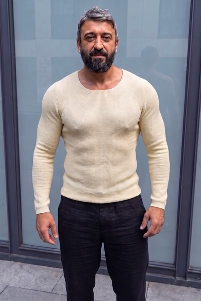 bozdemirtshirt Triko Kare Yaka Slim Fit Erkek Triko (2088)