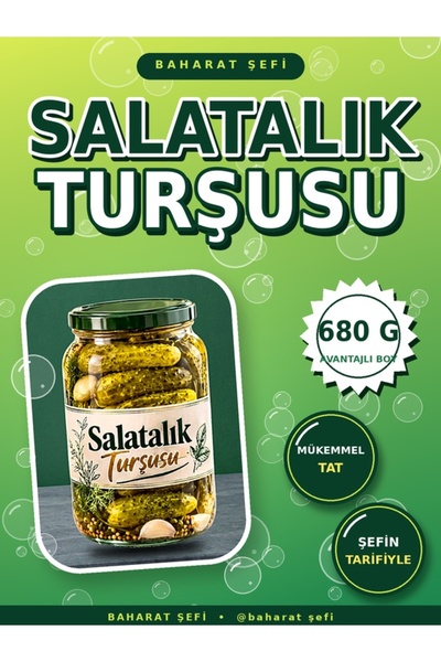 Baharat Şefi Kahvaltılık Salatalık Turşusu 680GR [380GR SÜZME AĞIRLIK]