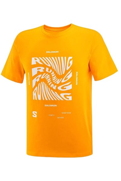 Salomon LC2218800 Running Graphic SS Tee T-Shirt Ανδρικό T-Shirt ΠΟΡΤΟΚΑΛΙ