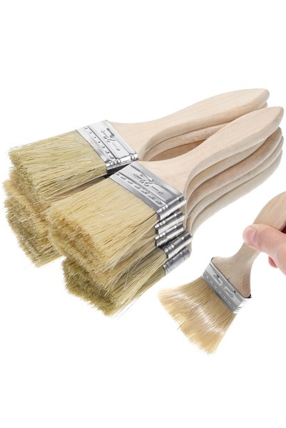 Choice As Shown 10 Pcs Set Thickened Wooden Handle Paint Brush Fine Bristles ...
