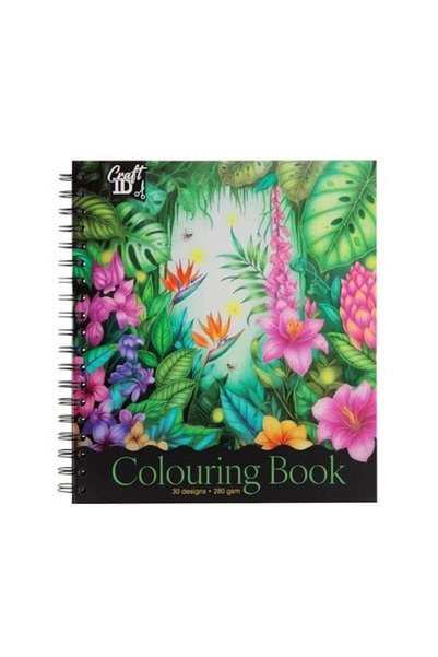 CraftID Книжка за оцветяване с картонени листове 280 гр. с 30 дизайна - Цветя