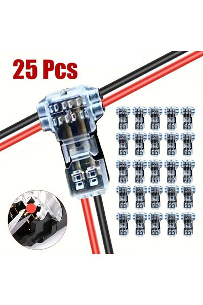 Choice 25Pcs 5/15/25Pcs 2-Way Low-Voltage Universal Compact T-Type Wire Conne...
