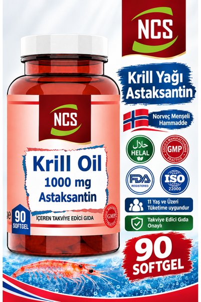 NCS Krill Oil 1000 Mg Astaxanthin 2 Mg 90 Softgel Krill Oil New Generation Om...