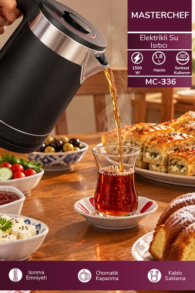 Masterchef Çelik Kettle Plasik Kaplamalı 1,8lt