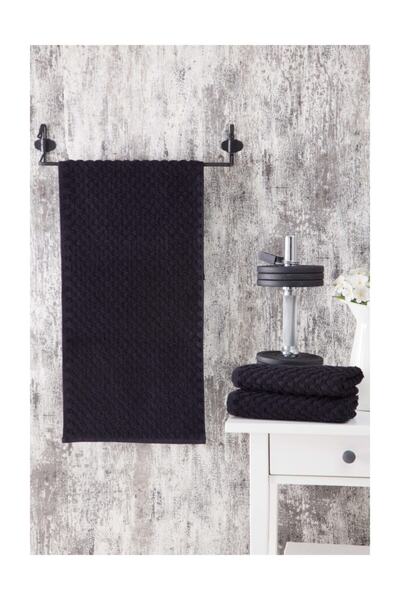 eumenia 30x90 Prosop sport cu model pătrat negru, pachet de 3