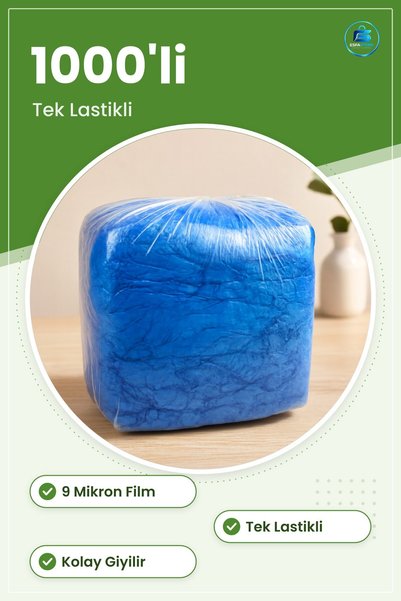 TARER Galış 9 mikron Tek Lastikli 1000'li Ayakkabı Kılıfı Hijyen Ürünü Hastane Klinik Laboratuvar