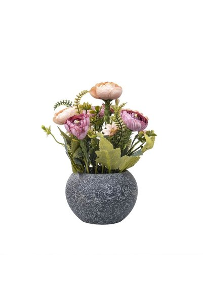 Z-Tools Aranjament floral, în ghiveci ceramic, H 20, model cu trandafiri, cul...