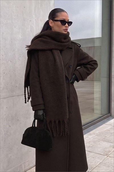 Goldmine Unisex Puffy Lightweight Scarf Bitter Brown