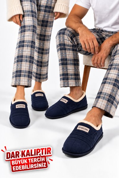 STOCON Papuci de casă unisex, călduroși, confortabili, căptușiți cu pluș, ciz...