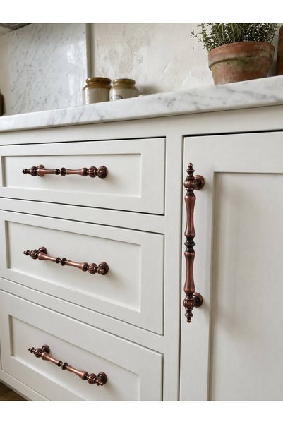 Yc Dekor Crescent Antique Cupru 224 Mm Mâner Luxury Country Bucătărie Mobilie...