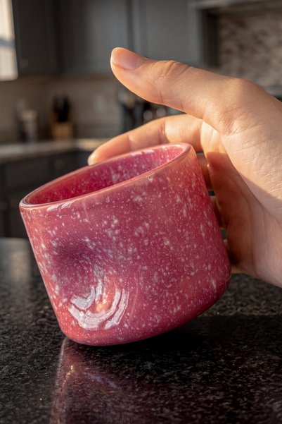 nurdan's Kupa Bardak | El Yapımı Seramik Kulpsuz Fincan | 220 ml
