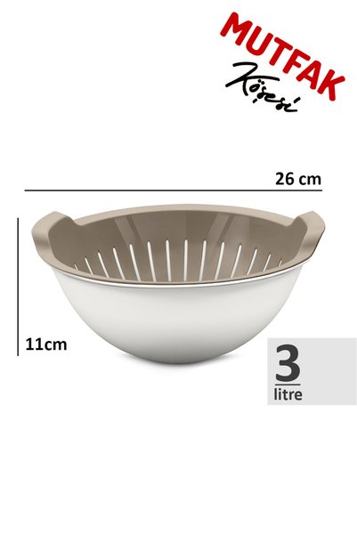 Generic Brand طقم مصفاة بوعاء من بوليا سعة 3 لتر، مصفاة متعددة الأغراض مع وعا...