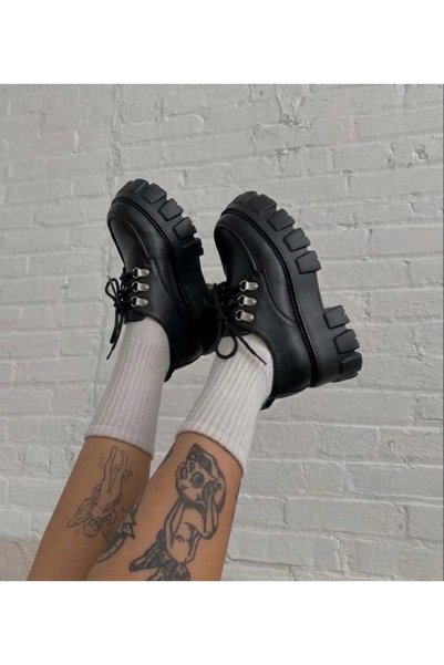 yesmoda Siyah Mat Oxford Harajuku Tarz Lolita Gothicstyle Prd Ayakkabı