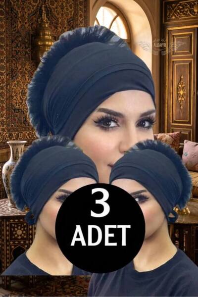 ALDAIYR 3 Pcs Ruffle Bonnet Hijab Bonnet