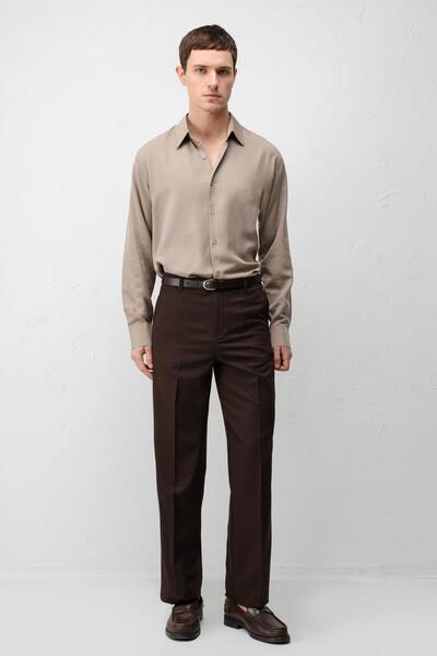Antioch Dark Brown Straight Fit Men's Trousers