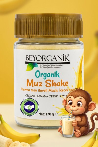 BEYORGANİK Organik Muz Shake 170gr (Hurma tozu ilaveli) Pestisit Analizli
