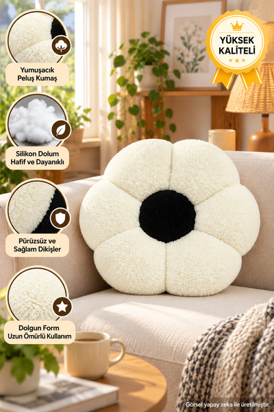 Pabtex Decorative Flower Shaped Plush Pillow 40 cm
