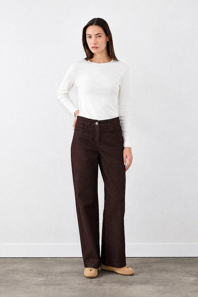 Gusto Straight Fit Denim Pantolon - Bordo