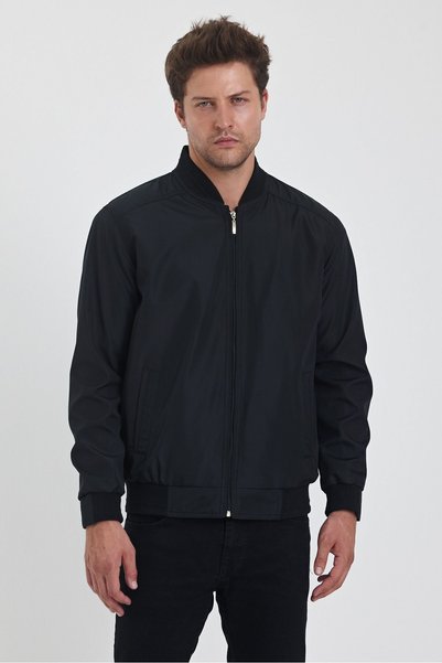 TREND KOMBİN Men's Black Waterproof and Windproof Jacket
