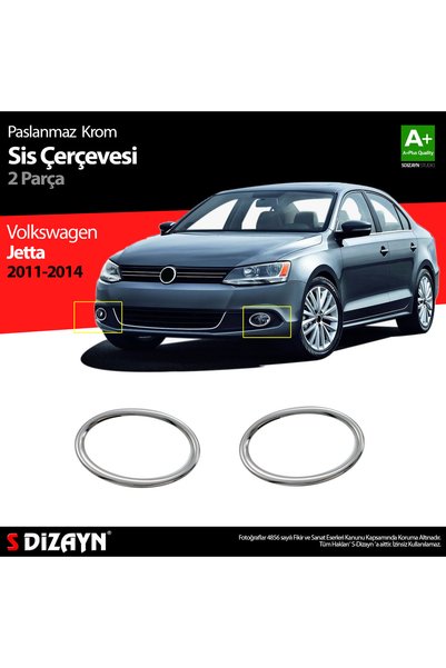 S Dizayn S-Dizayn VW Jetta ile Uyumlu Krom Sis Farı Çerçevesi 2 Prç 2011-2014