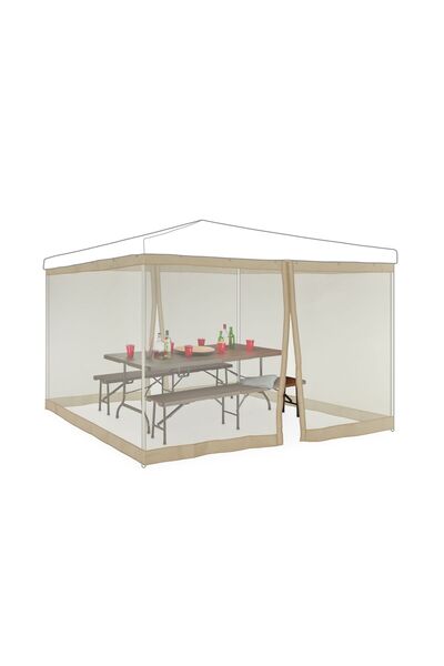 Relaxdays Plasă împotriva țânțarilor pentru foișor, 3x3 m, bej,