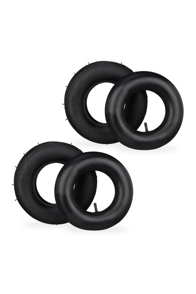 Relaxdays Set de 2 anvelope pentru roțile roabei Relaxdays, negru, 3,50-6", c...