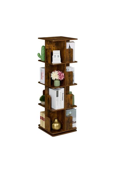 Relaxdays Bibliotecă rotativă – Design industrial