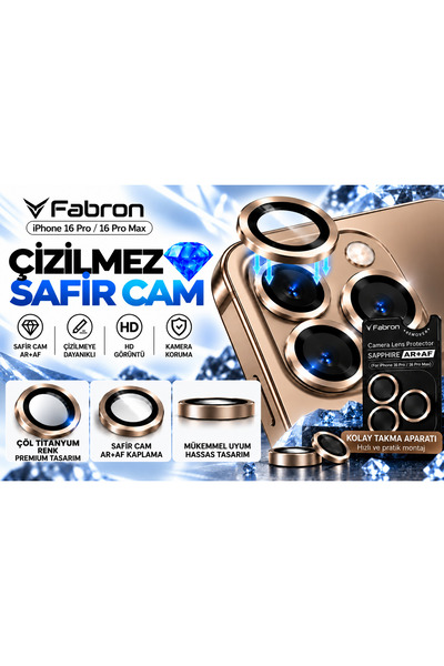 FABRON Original Sapphire Lens Compatible with iPhone 16 Pro / iPhone 16 Pro M...