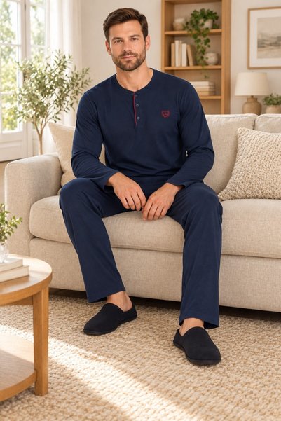 ANCELO 100% Cotton Combed Cotton Dowry Gift Solid Color Boxed Men's Pajama Se...