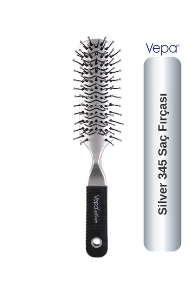 Vepa Silver 345 Saç Fırçası - Kauçuk Sap, Antistatik, Yağ Dengesi