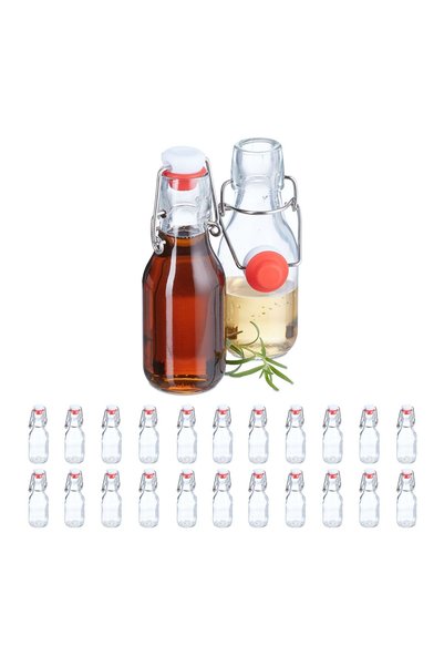 Relaxdays Set de 24 de sticle cu capac rabatabil, de 100 ml