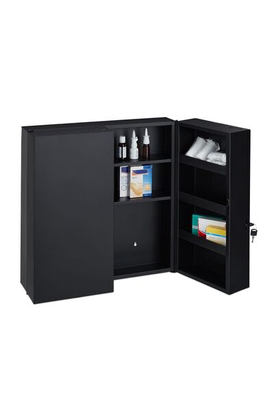 Relaxdays Dulap pentru medicamente XXL, culoare antracit, antracit, 53,5 x 19...