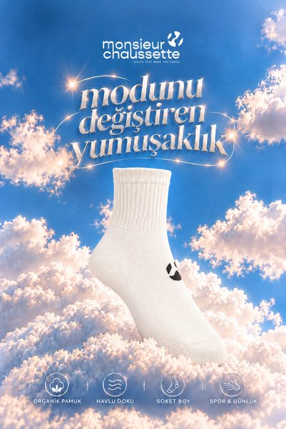 MONSIEUR CHAUSSETTE Havlu Soket Kadın Çorap | Organik Pamuklu | Yumuşacık | G...