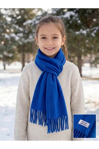 Soft kids Solid Color, Tasseled, One-Piece Shawl, 140x45 cm