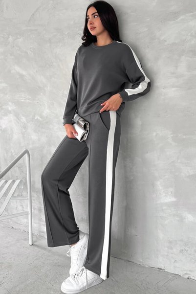fiolin Modal Fabric Side Striped Tracksuit Set