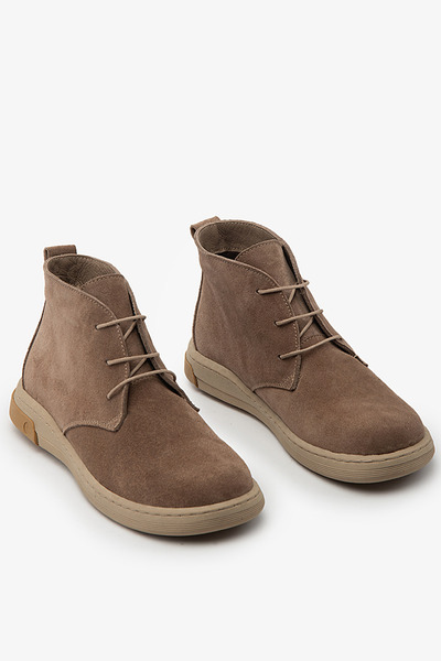 SAYL Mink Suede Genuine Leather Lace-Up Comfortable Women's Boot