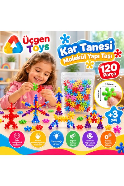 Genel Markalar Kar Tanesi Molekül Yapı Taşı 120 Parça+Eğitici+Öğretici+Montes...