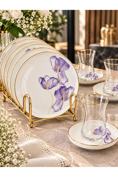 Onedekor 18 Parça Lotus Pasta Çay Takımı Seti