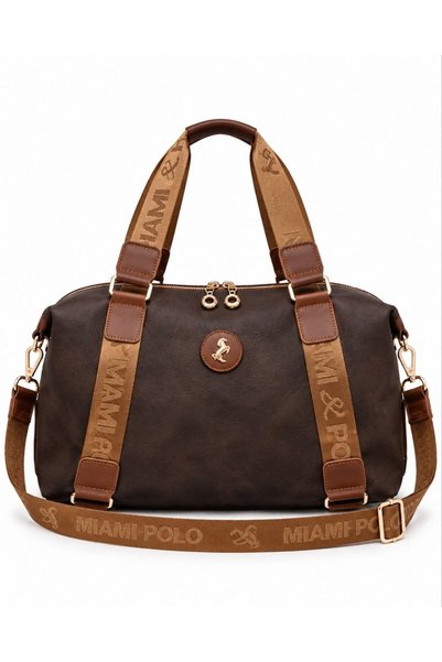 çantamgelsin Polo Women's Brown Multi-Compartment Adjustable Crisscross Strap...