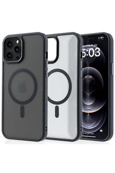 Casey Studios Husă Magsafe iPhone 12 Pro Max, Încărcare wireless, Margini îng...