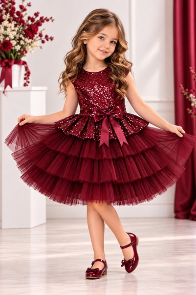 Delfini kids Costum de petrecere pentru ziua de nastere, rochie de seara din tul