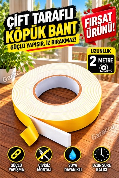 garaccu Çift Taraflı Köpük Bant Kuvvetli Yapışkanlı Tamir, Sineklik ve Çerçev...