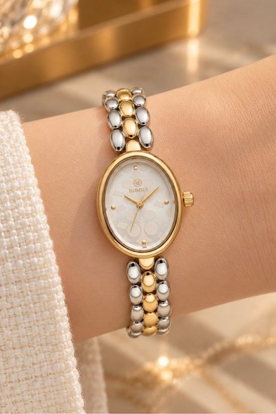 Homies Steel Cord with White Patterned Dial Women's Wristwatch with 2-Year Wa...