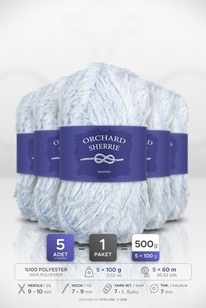 ORCHARD SHERRIE • Albastru bebeluș (4140) • Pachet de 5 × 100 g/60 m • Blană ...